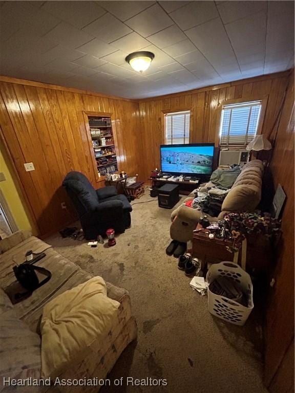 living room featuring carpet flooring