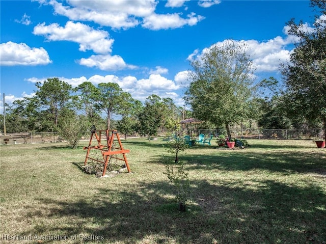 view of play area with a lawn