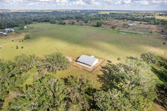 bird's eye view featuring a rural view