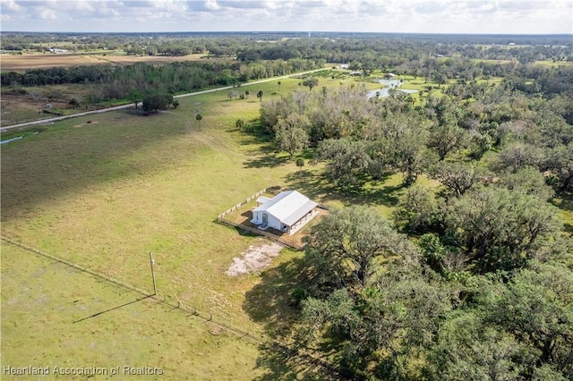 bird's eye view featuring a rural view