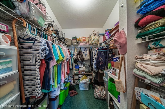 spacious closet with carpet flooring