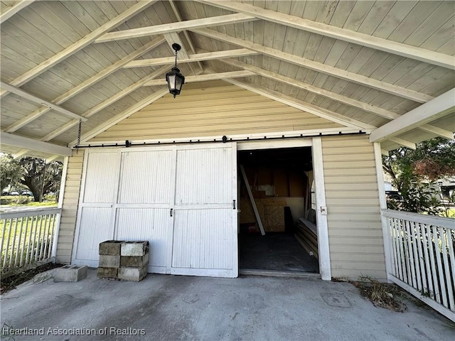 view of garage