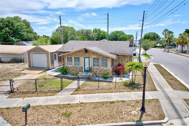 view of single story home