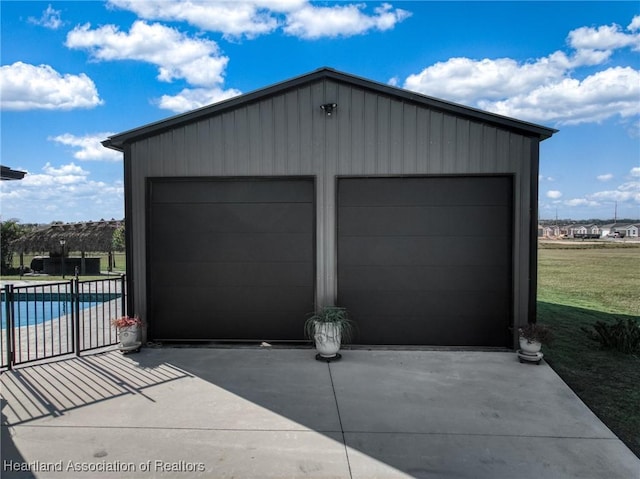 view of garage