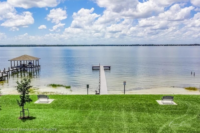 view of water feature featuring a boat dock