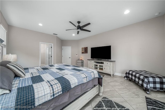 bedroom with ceiling fan