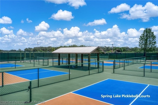 view of tennis court with basketball court