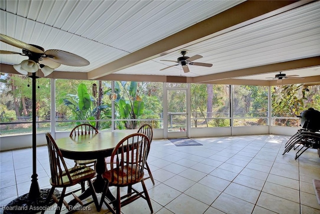 sunroom / solarium with a wealth of natural light