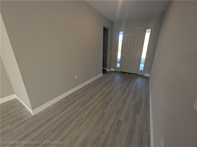 foyer with hardwood / wood-style floors