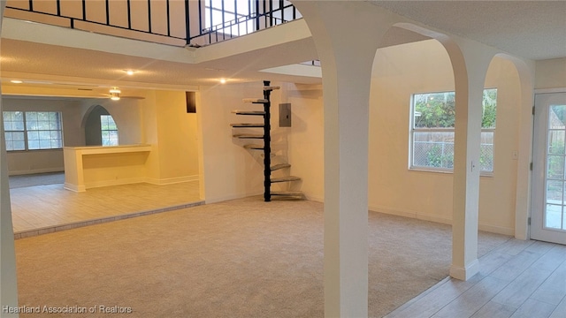 view of carpeted foyer entrance