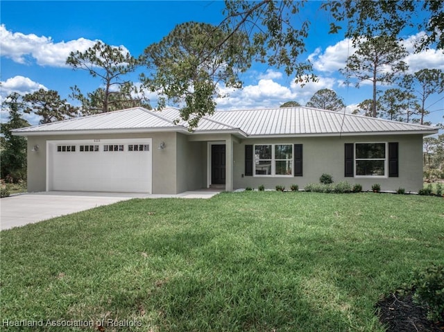 4225 Cooper Dr, Sebring, FL 33872 - ranch-style home featuring stucco siding, a garage, and a metal roof