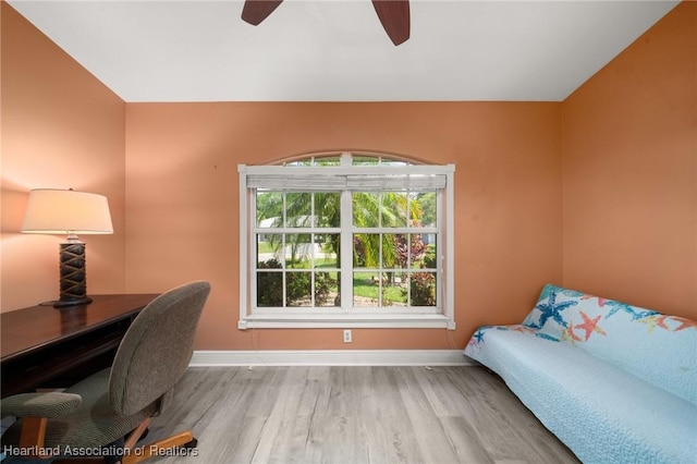 3730 Camry Ct, Sebring, FL 33872 - office with ceiling fan and wood finished floors