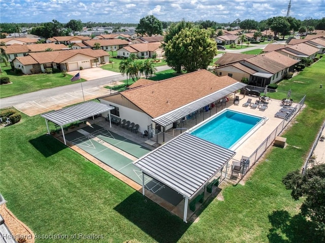 3730 Camry Ct, Sebring, FL 33872 - aerial view of residential area featuring a pool area