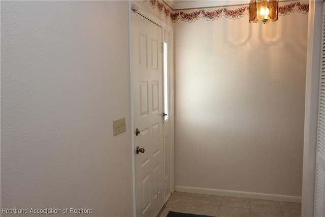 doorway featuring light tile patterned floors