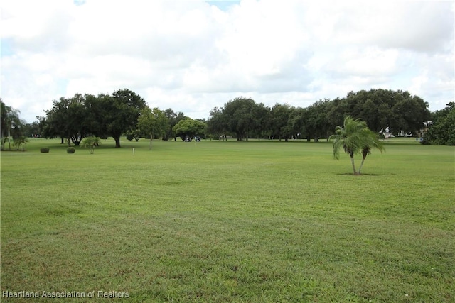 view of home's community with a yard