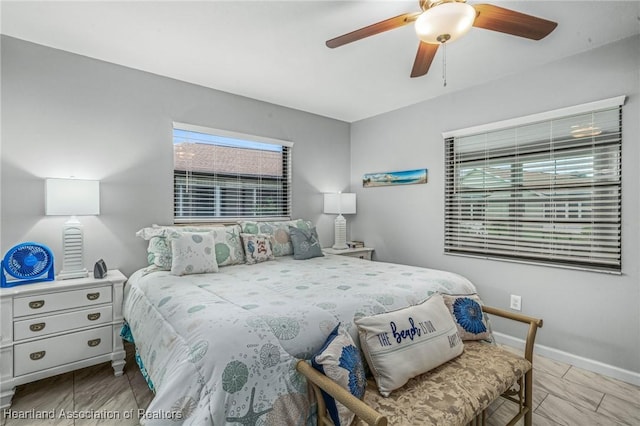 bedroom with ceiling fan