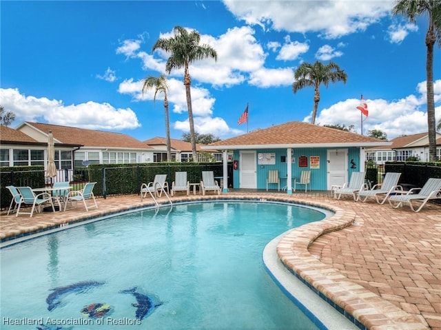 view of pool with a patio area