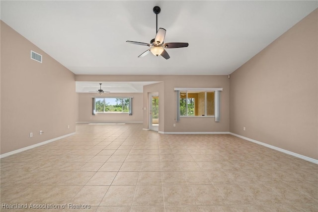 6918 San Benito Dr, Sebring, FL 33872 - unfurnished room featuring a ceiling fan, light tile patterned floors, and baseboards