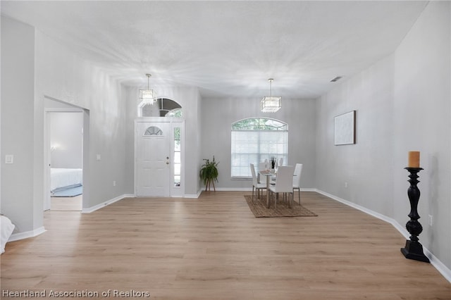 foyer entrance featuring light hardwood / wood-style floors