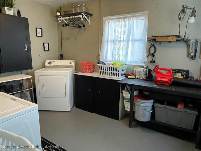 washroom with cabinet space