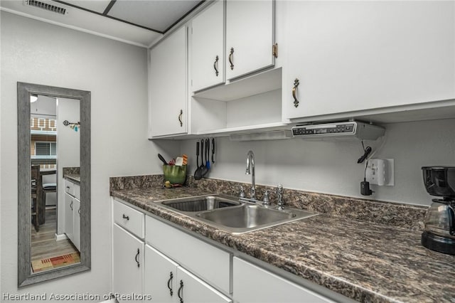 kitchen with white cabinets and sink