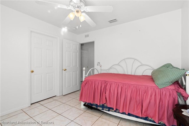 2433 N Highlands Blvd, Avon Park, FL 33825 - tiled bedroom featuring a ceiling fan