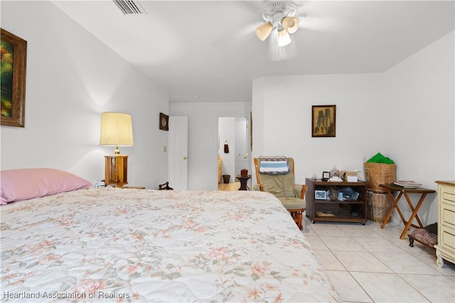 2433 N Highlands Blvd, Avon Park, FL 33825 - bedroom with light tile patterned flooring and a ceiling fan
