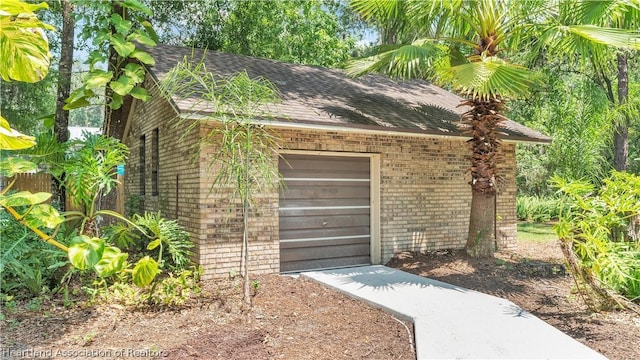 view of garage