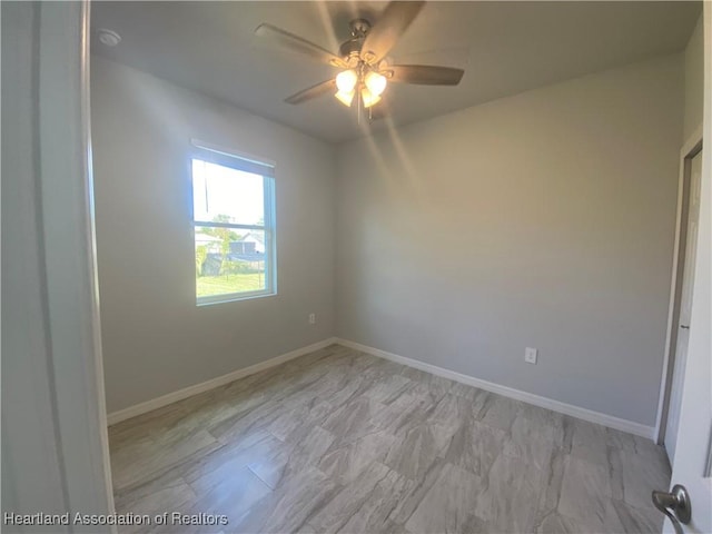 empty room with ceiling fan