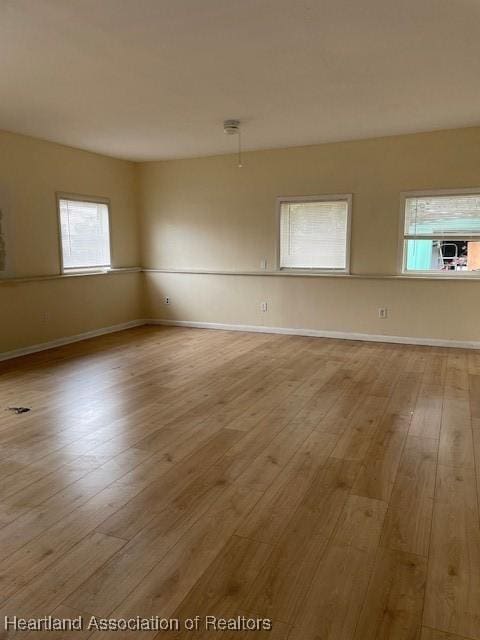 empty room featuring light wood-type flooring