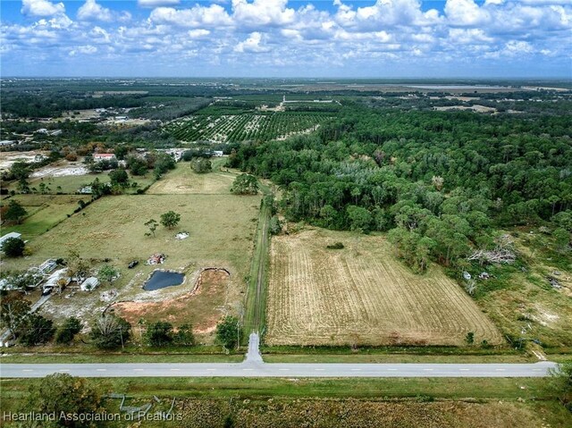 aerial view with a rural view