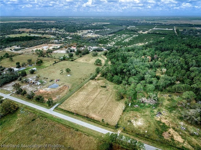 aerial view with a rural view