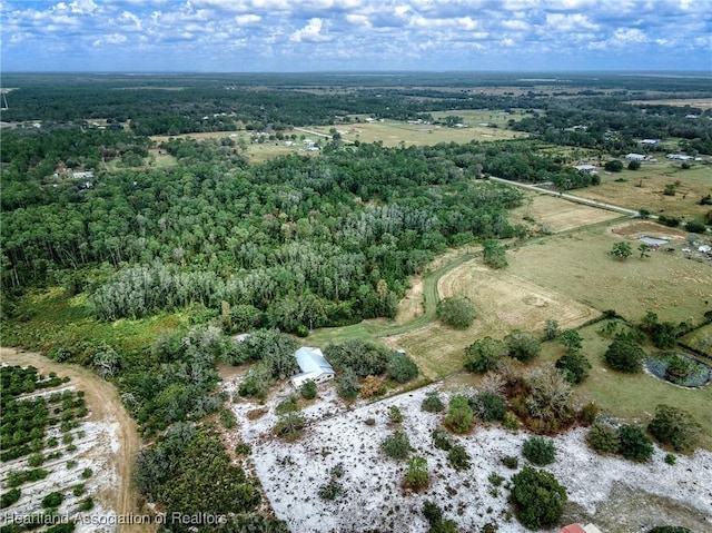 aerial view with a rural view