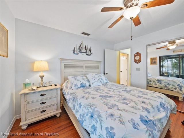 123 Harry Lee Rd, Lake Placid, FL 33852 - bedroom featuring ceiling fan and dark hardwood / wood-style floors