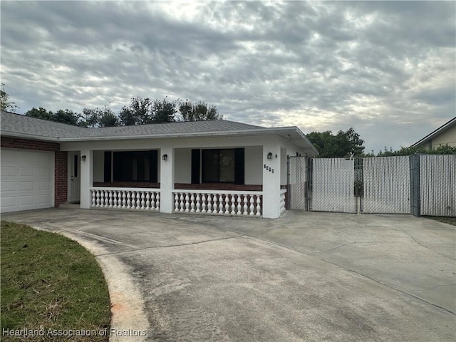 ranch-style house with a garage