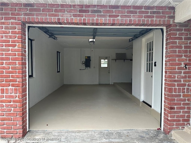 garage with electric panel