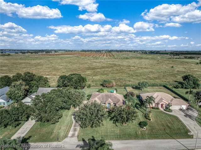 bird's eye view with a rural view