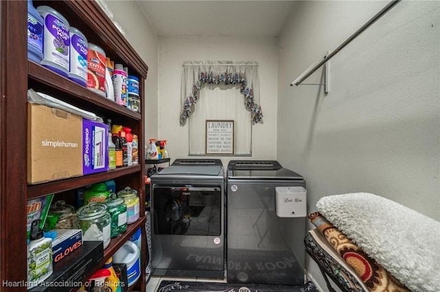 laundry room featuring washer and dryer