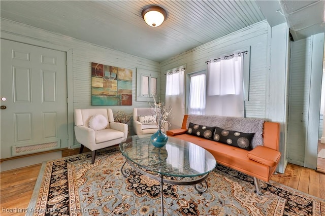 sitting room featuring hardwood / wood-style flooring
