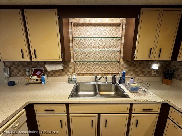 kitchen with sink and backsplash