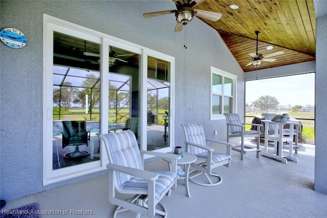 view of patio / terrace featuring a ceiling fan
