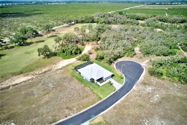 aerial view featuring a rural view
