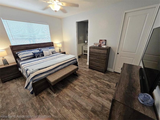 132 Red Water Pt, Lake Placid, FL 33852 - bedroom featuring dark wood-style floors, a ceiling fan, and ensuite bathroom