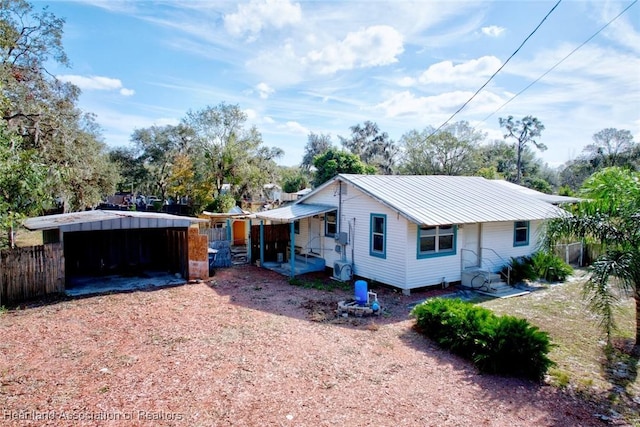 view of single story home