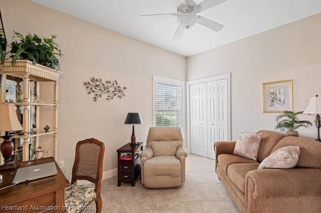 1624 Marble St, Sebring, FL 33870 - office area with a ceiling fan and light tile patterned flooring