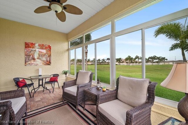 1624 Marble St, Sebring, FL 33870 - sunroom featuring ceiling fan