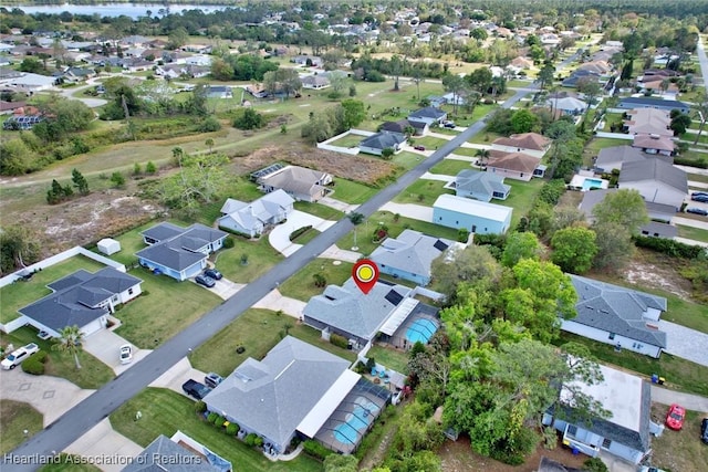 aerial view featuring a residential view