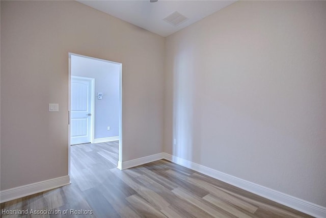 empty room featuring light hardwood / wood-style floors