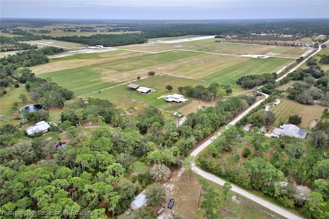 drone / aerial view with a rural view