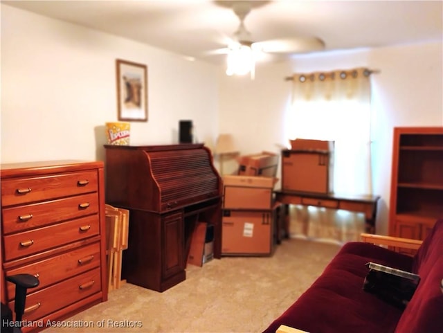 334 Sunshine Ave, Lake Placid, FL 33852 - home office with light carpet and ceiling fan